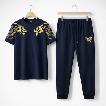 Men Blue Lion Printed Tracksuit For Men